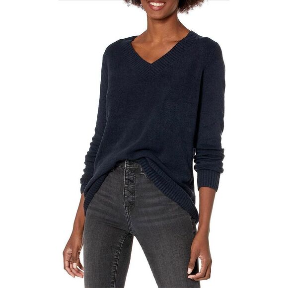 NEW Wool blend Relaxed-Fit Mid-Gauge Stretch V-Neck Sweater L - Picture 1 of 8